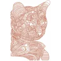 Tribal Cat Stitching Pattern for Creative Projects