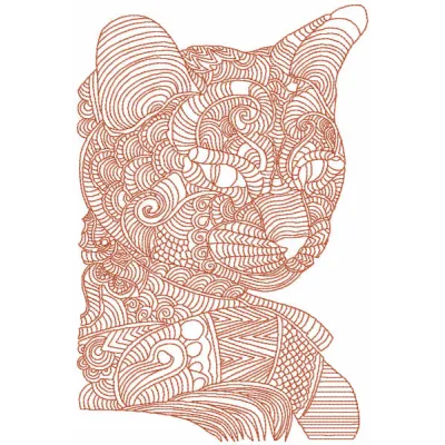 Tribal Cat Stitching Pattern for Creative Projects