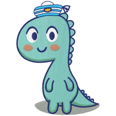 Whimsical Dino Captain Navigates the Seas in Style