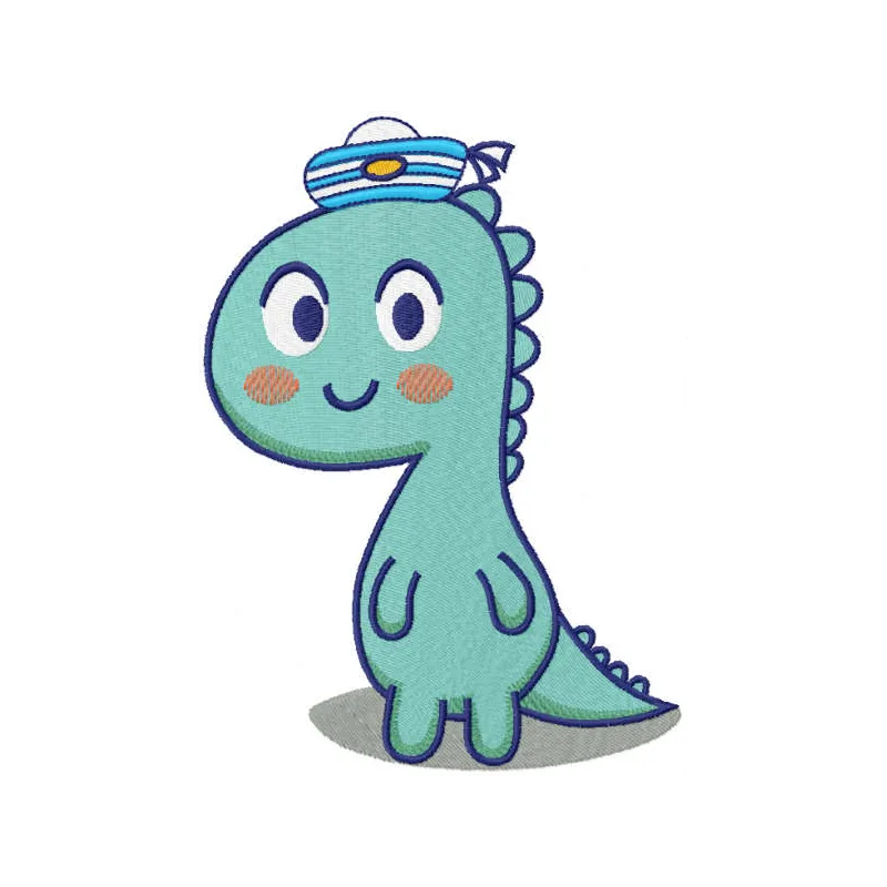 Whimsical Dino Captain Navigates the Seas in Style