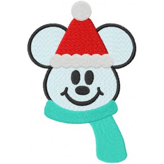 Mickey snowman with scarf embroidery design - Embroidery Design