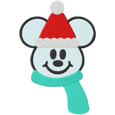 Mickey Snowman with Scarf Stitching Pattern