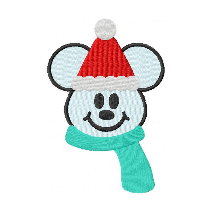 Mickey snowman with scarf embroidery design - Embroidery Design