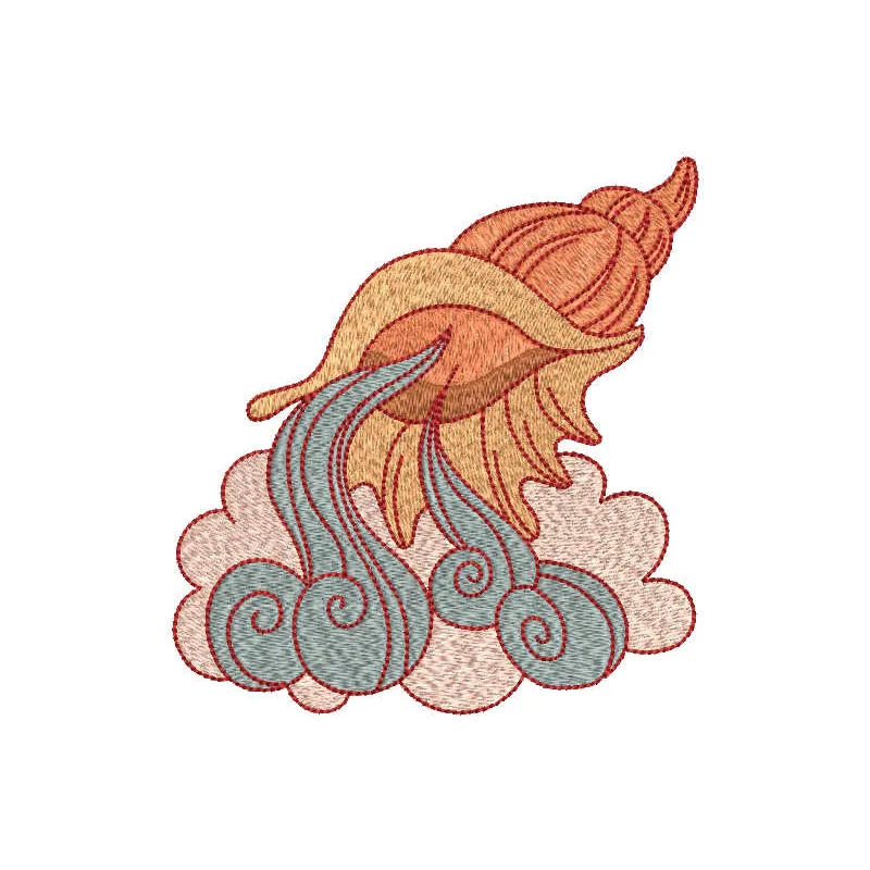 Shellfish Embroidery Pattern - Ocean-Themed Stitching