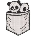 Two Pandas In Your Pocket Embroidery Design | Animals