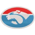 Western Bulldogs football club logo embroidery design featuring the team's iconic colors and emblem.