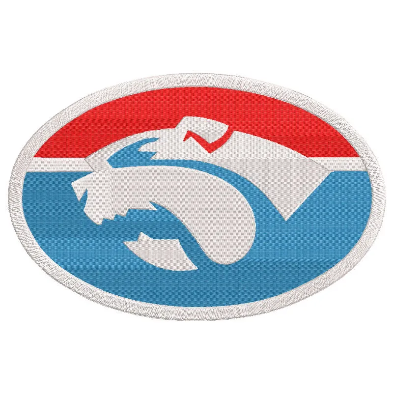 Western Bulldogs football club logo embroidery design featuring the team's iconic colors and emblem.