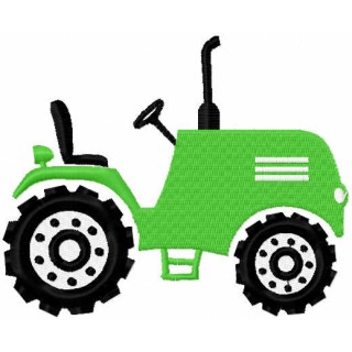 Green small tractor embroidery design - Embroidery Design