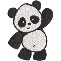 Dancing Little Panda Embroidery Design - Cute Animal Pattern