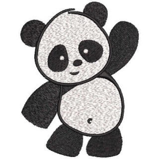 Dancing little panda embroidery design - Embroidery Design