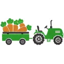 Rustic Tractor Hauling a Bounty of Vibrant Carrots