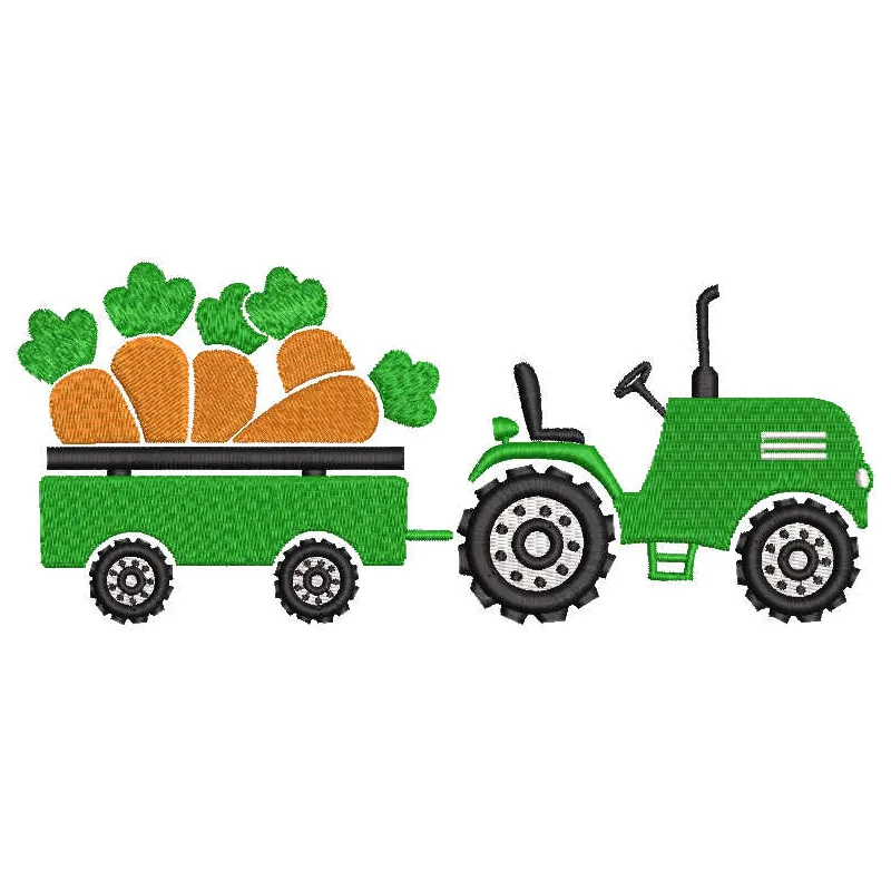 Rustic Tractor Hauling a Bounty of Vibrant Carrots