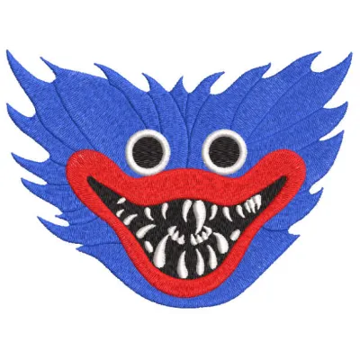 Playful Mischief Captured: Huggy Wuggy Face Embroidery