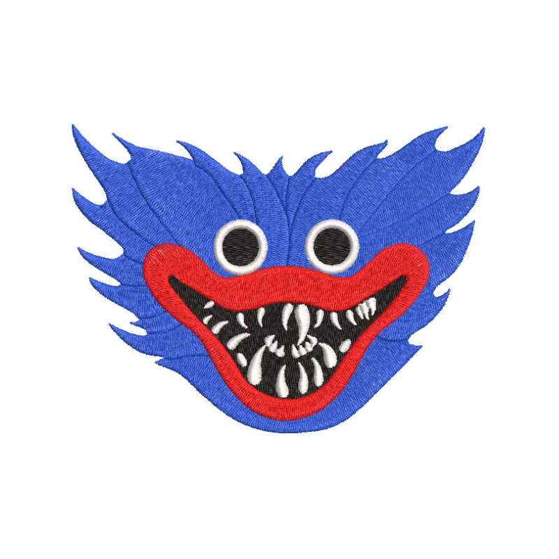 Playful Mischief Captured: Huggy Wuggy Face Embroidery