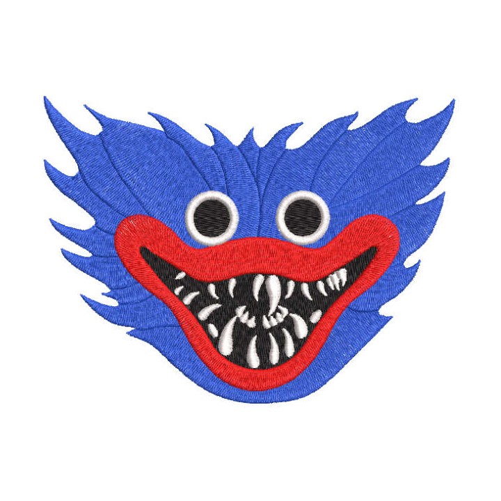 Huggy Wuggy face embroidery design - Embroidery Design