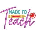 Made to Teach School Embroidery Design - Academic Spirit