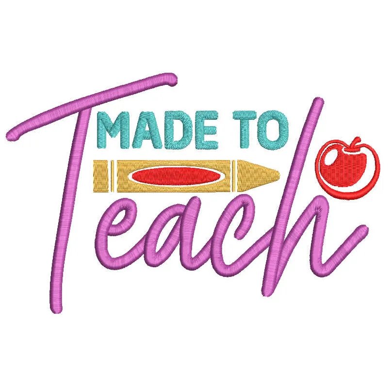 Made to Teach School Embroidery Design - Academic Spirit