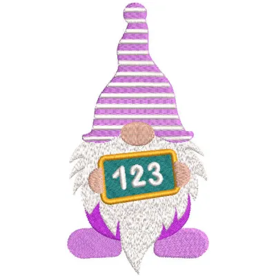 Dwarf Counting Numbers Embroidery Design - School Fun