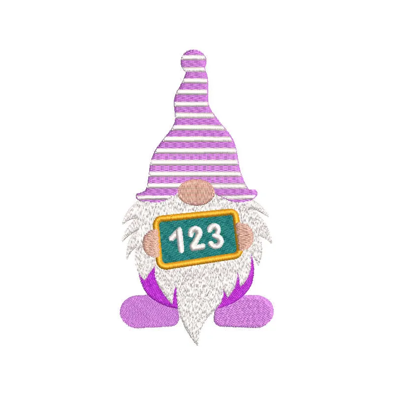 Dwarf Counting Numbers Embroidery Design - School Fun