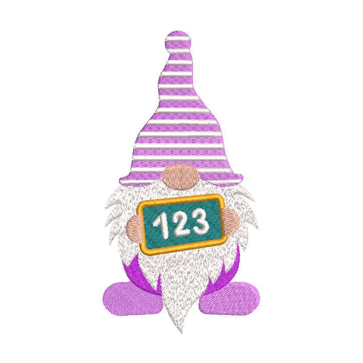 Dwarf learns to count embroidery design - Embroidery Design