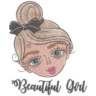 Beautiful girl embroidery design - Embroidery Design