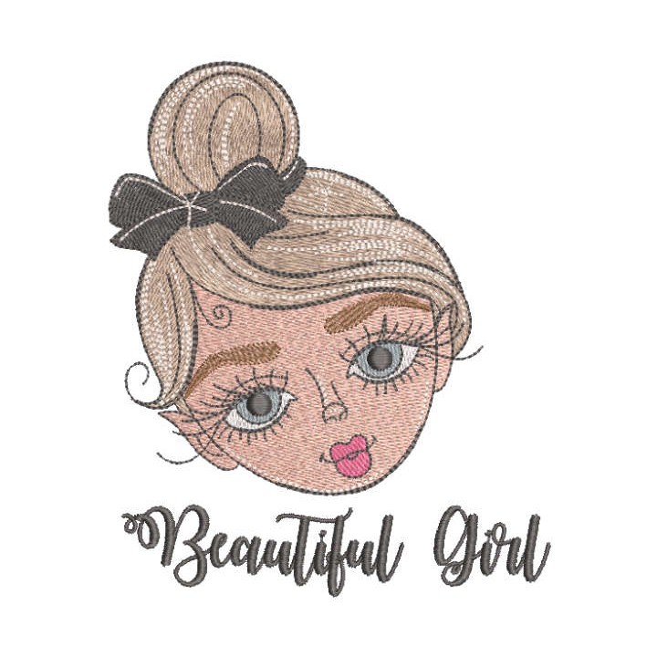 Beautiful girl embroidery design - Embroidery Design