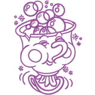 Chip mug one colored embroidery design - Embroidery Design