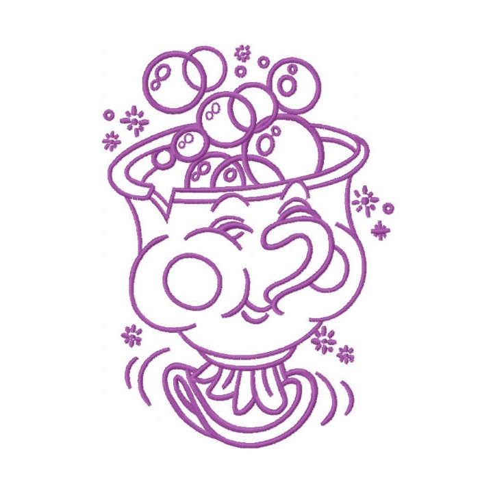 Chip mug one colored embroidery design - Embroidery Design