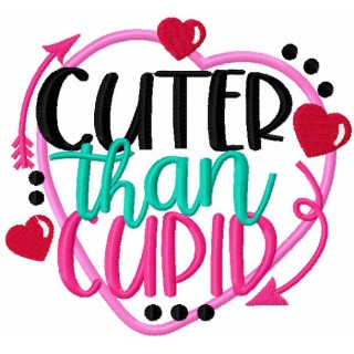 Cuter than cupid embroidery design - Embroidery Design