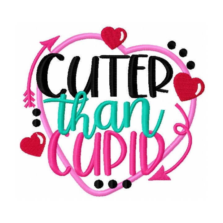 Cuter than cupid embroidery design - Embroidery Design