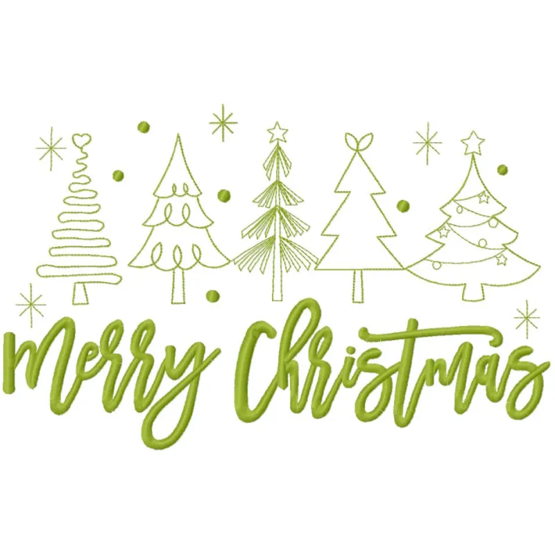 Festive Christmas Trees Panel Stitching Pattern