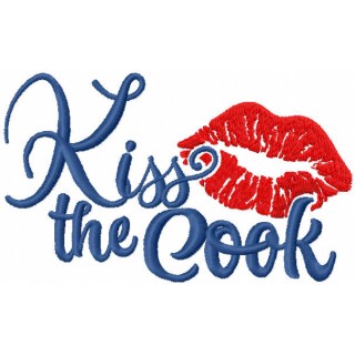 Kiss the cook embroidery design - Embroidery Design