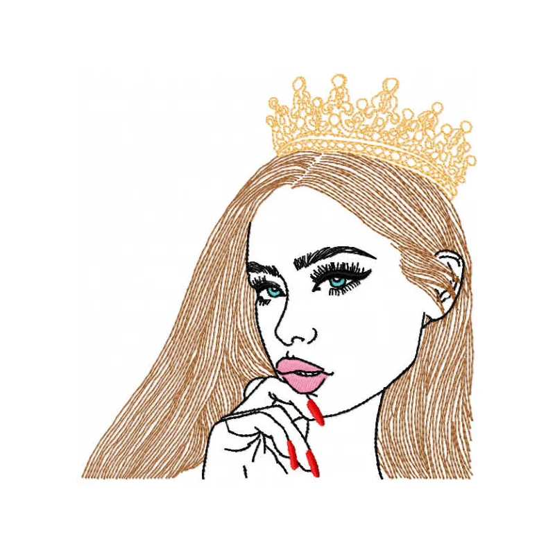 Regal Girl with Crown Stitching Pattern