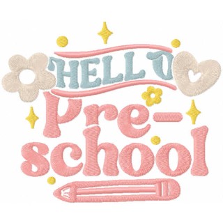 Hello pre-school embroidery design - Embroidery Design