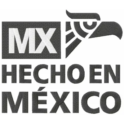 Mx Hecho En Mexico Logo Stitching Pattern