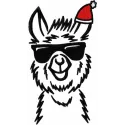 Festive Llama Santa Hat Stitching Pattern