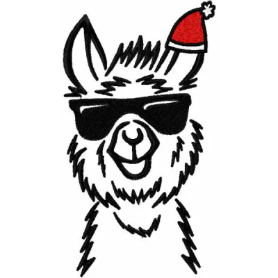 Festive Llama Santa Hat Stitching Pattern