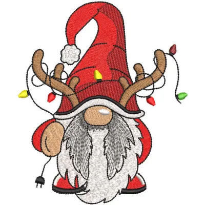 Festive Dwarf with Garland Stitching Pattern