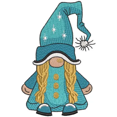 Charming Winter Dwarf Girl Stitching Pattern