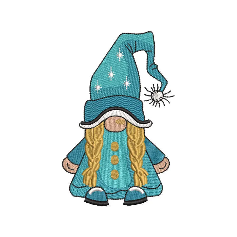 Charming Winter Dwarf Girl Stitching Pattern