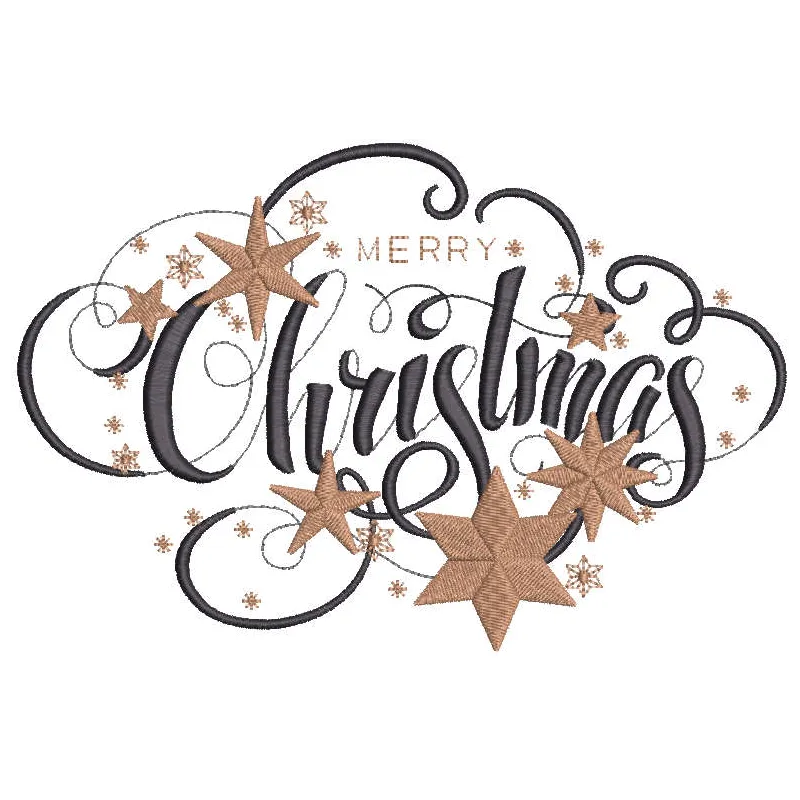 Vintage Merry Christmas Stitching Pattern for Festive Proje…