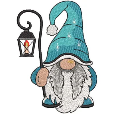 Festive Dwarf with Lantern Stitching Pattern