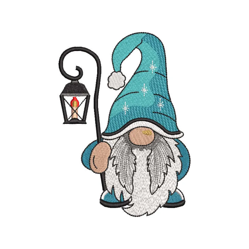 Festive Dwarf with Lantern Stitching Pattern