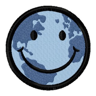 Earth smile embroidery design - Embroidery Design