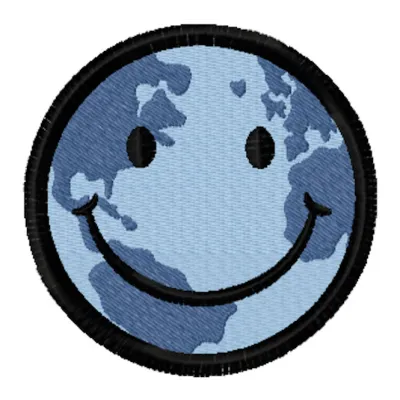 Earth smile embroidery design featuring intricate floral patterns, ideal for FSL and decorative projects.