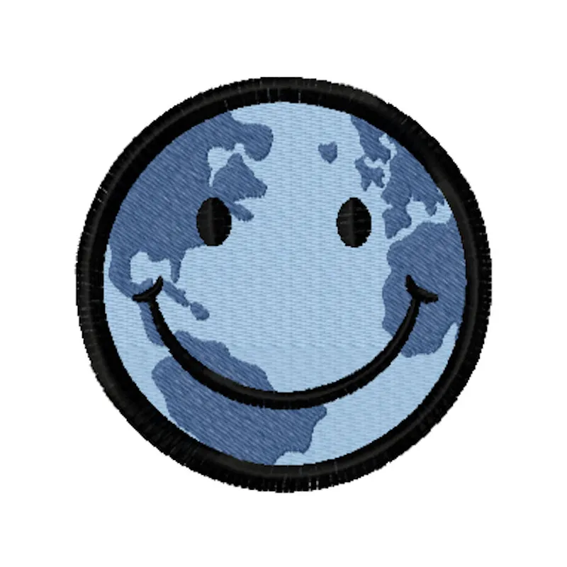 Earth smile embroidery design featuring intricate floral patterns, ideal for FSL and decorative projects.