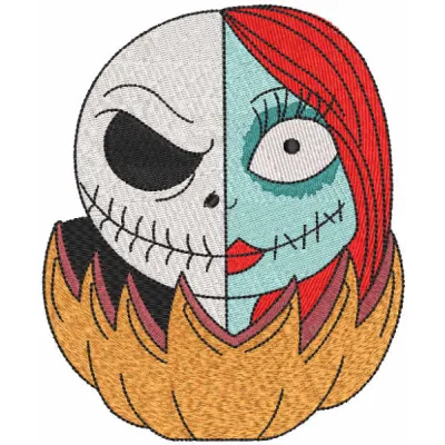 Jack & Sally Pumpkin Stitching Pattern