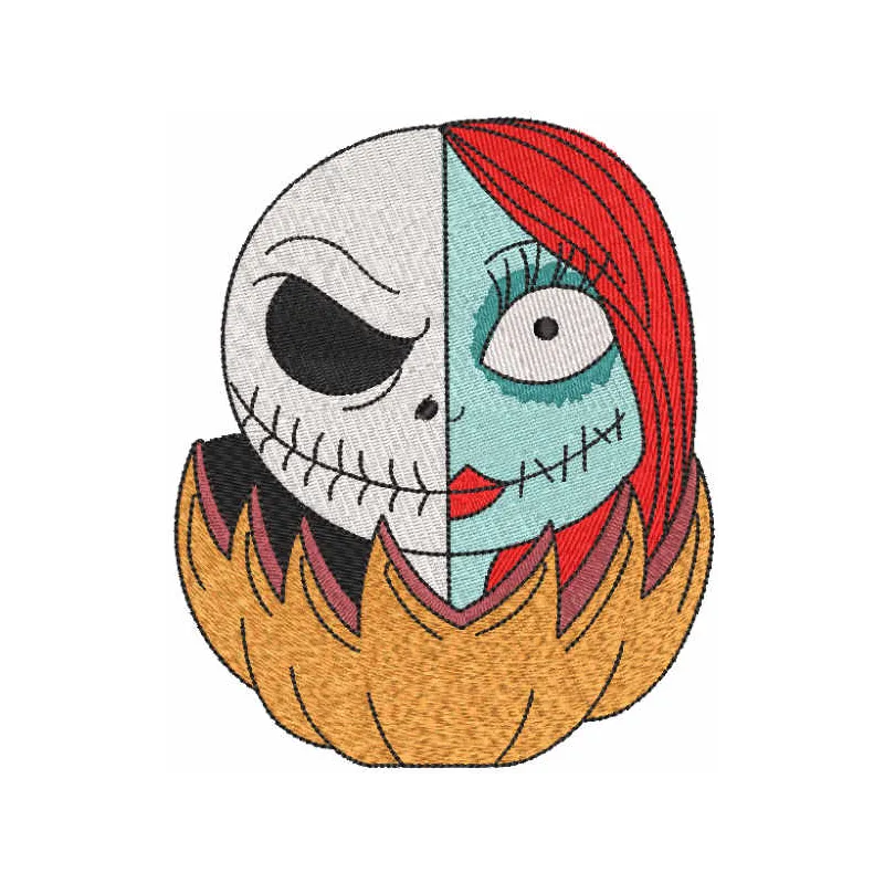Jack & Sally Pumpkin Stitching Pattern