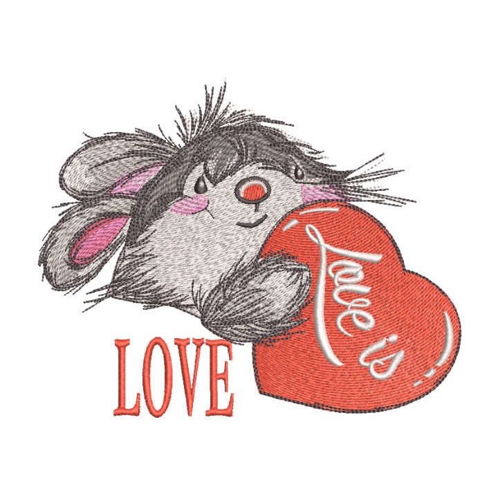 Bunny love is love embroidery design - Embroidery Design