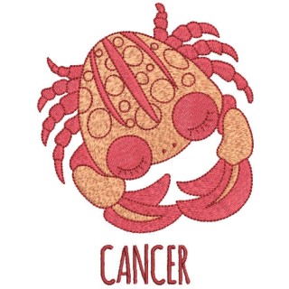 Cancer zodiac sign embroidery design - Embroidery Design